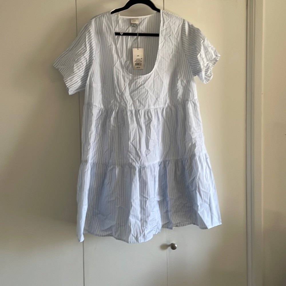 NWT blue and white stripe dress
